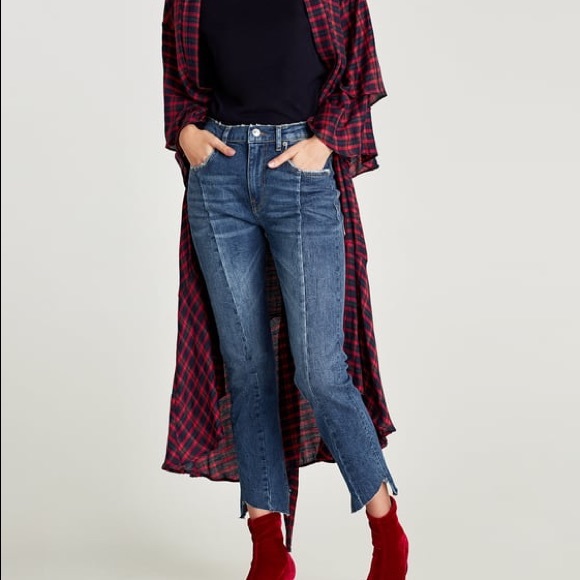 NWOT Zara Red Brick High Heel Velvet Ankle Boots - Picture 6 of 6